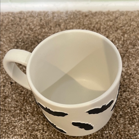 White Mug with Black Bat Design NWOT - Picture 2 of 3